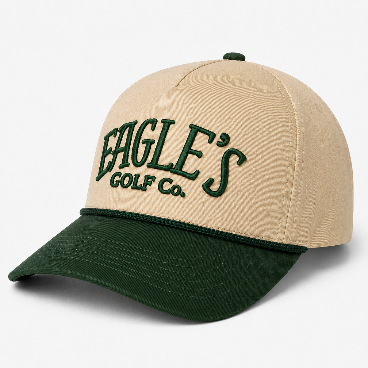 Eagle’s Golf Beige & Green Rope Cap