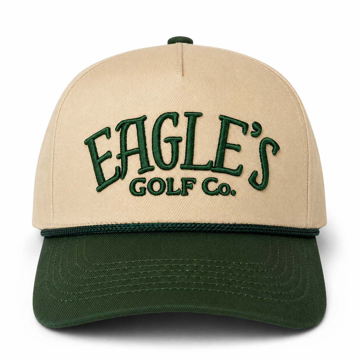 Eagle’s Golf Beige & Green Rope Cap
